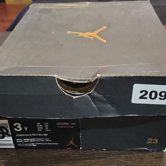 Air Jordan 8 Retro BP (PS) Rare "Three-Peat" (2015) B3Y/G4.5 NEW W/OG BOX - Picture 11 of 11
